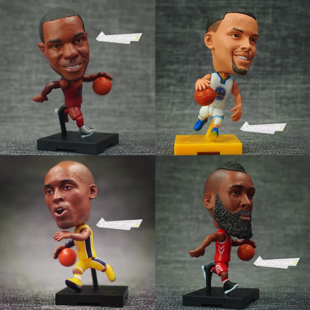 

Soccerwe NBA Super Star Player Lovely Action Figure Basketball Model Toys Kids Sports Doll Kobe James Curry Harden Durant Wade