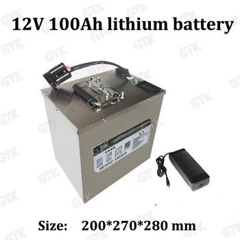 

GTK 12v 100ah lithium battery 18650 li ion bateria bms 3s 12.6v for RV Auto ups inverter model solar system + fast 10A Charger