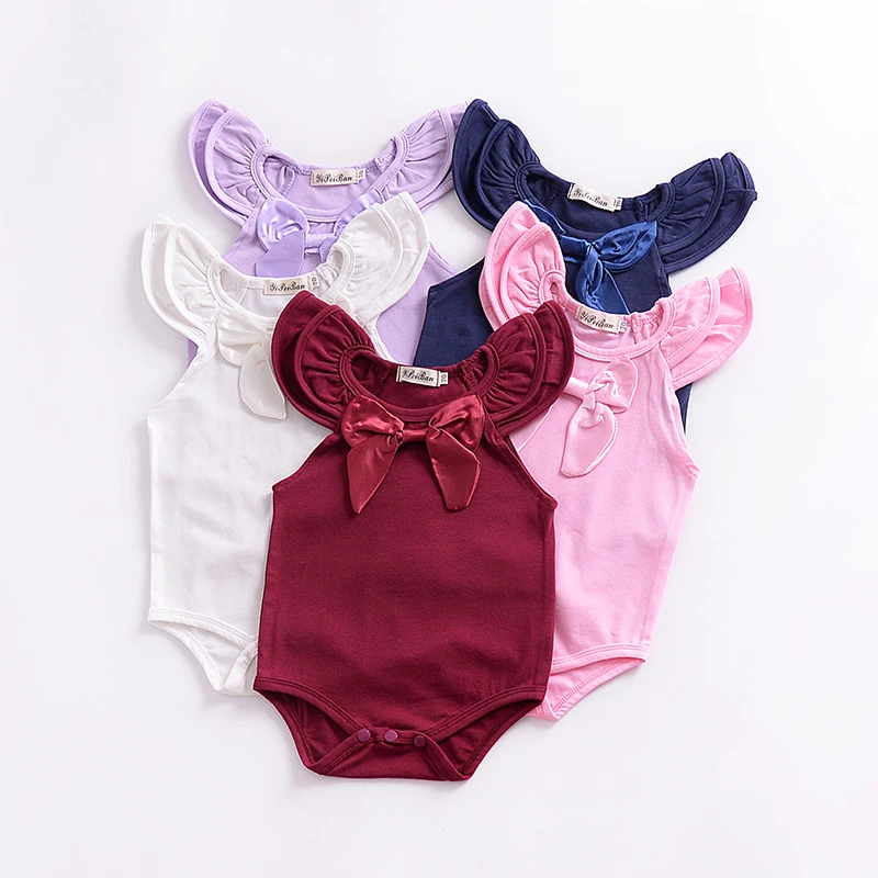 2018 Summer Baby Romper Girl clothes cute bow cotton baby clothes lot color newborn baby clothes 0-24M baby Girl romper