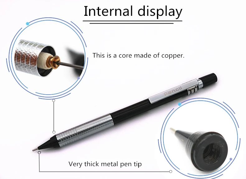 Высокое качество полностью металлический ZD125 механический карандаш 0,3 0,5 0,7 0,9 мм Профессиональный чертежный дизайн покраска автоматический карандаш