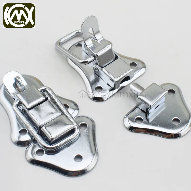 5pc 49*93mm Iron Silver Luggage Guitar Musical Trolley Flight Case Button Knot Drawbolt Closure Latch For Gift Boxes KMX W-159N