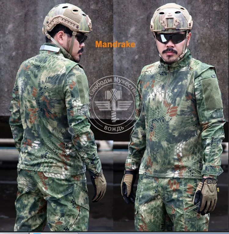 Nomad1/4 застежкой-молнией из нервущейся крепкой ткани Длинные рукава армейские рубашка с воротником Mandrain из Kryptek Тактический футболка в стиле «typhon» полиции по борьбе с рубашка