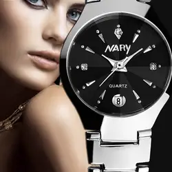 Для женщин Простой Круглый циферблат Кварцевые часы Нержавеющая сталь наручные женские часы relogio feminino mujer Лидер продаж @ F
