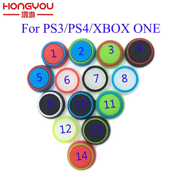 Best Offers 50Pcs Silicone Colorful Cap Thumb Stick Joystick Grip For Sony PS4 PS3 Xbox 360 Xbox one Controller