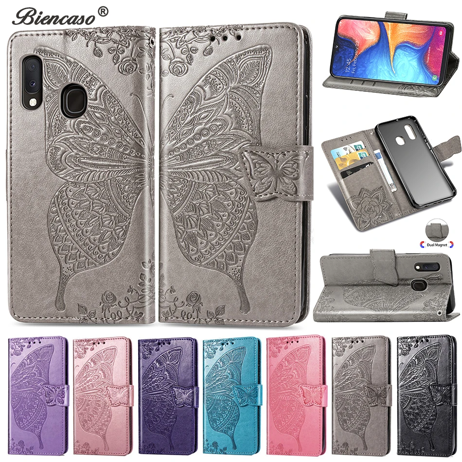 

Butterfly Wallet Card Slot Case For Samsung Galaxy S10 5G S10e S9 S8 Plus S7 Edge A10e A20e A2 Core A60 A70 A80 A90 Phone Cover