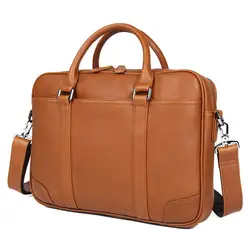 Мужская сумка из натуральной кожи, 14 дюймов, сумка для ноутбука, лаконичный практичный портфель, нежная Мужская модная деловая сумка, PR077349