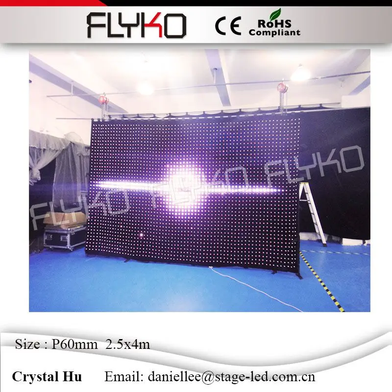 

Professional lighting equipment led stage curtain flashlight led video P60mm 2.5x4m
