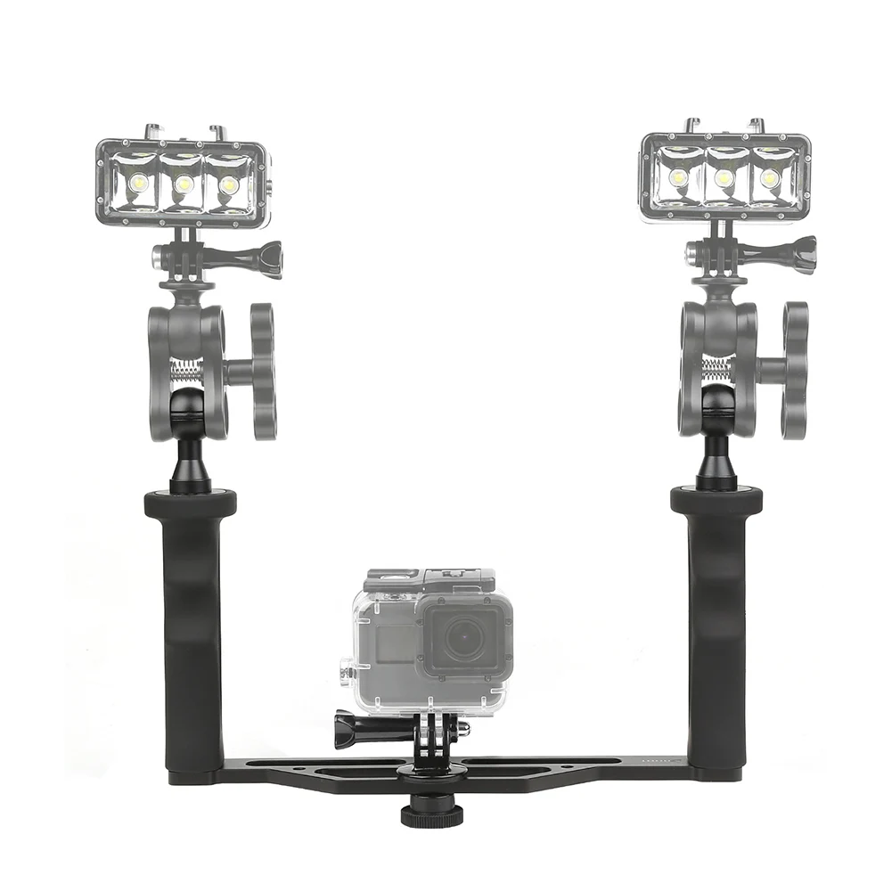 

Camera Handheld Stabilizer Aluminum Alloy Diving Photography Double Handle WIF66