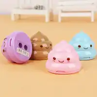 32pcs/lot creative stationery cartoon pencil sharpener poop shit shape style 2 holes good quality