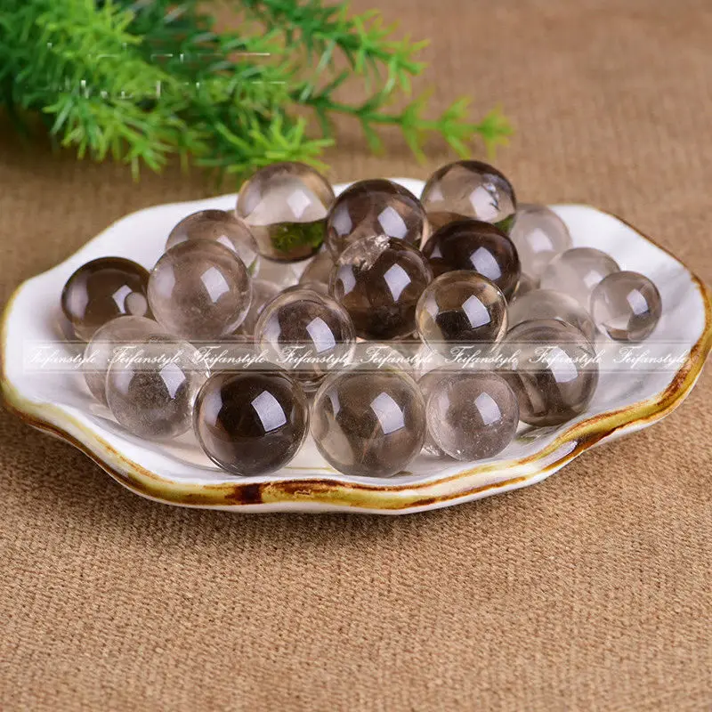 

16-18mm Natural Smoke Crystal Ball Brown Quartz Ball Healing Stone Lucky Ball Natural stones and minerals