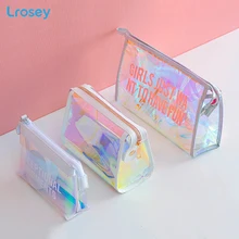 Laser Transparent Makeup Storage Organizers Bag Cosmetic Women 's Handbags Fashion Portable travel PVC Bathroom Waterproof Bags