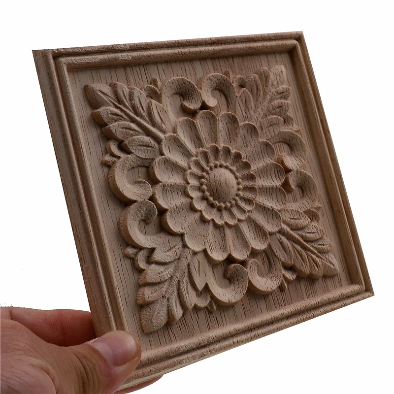 VZLX Frame Door Cabinet Furniture Decorative Figurines Wood Appliques for Furniture Unpainted Wood Carved Corner Onlay Applique VZLX Frame Door Cabinet Furniture Decorative Figurines Wood Appliques for Furniture Unpainted Wood Carved Corner Onlay Applique