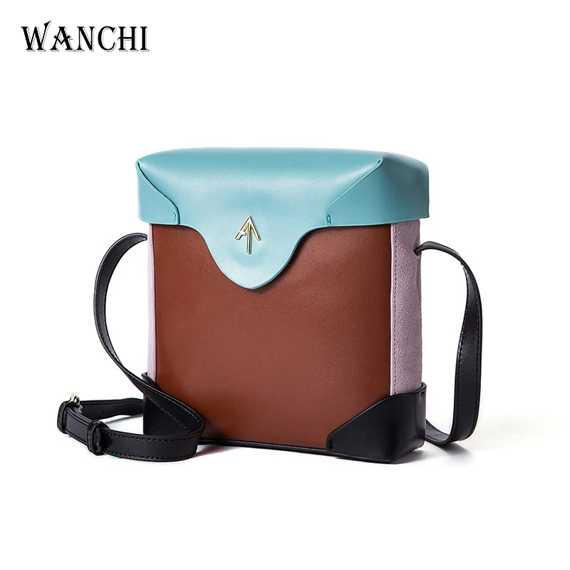 

Genuine Leather Women Vintage Patchwork Shoulder Crossbody Bags Bucket Handbag Fashion Ladies Cover Messenger Bag Purses Woman