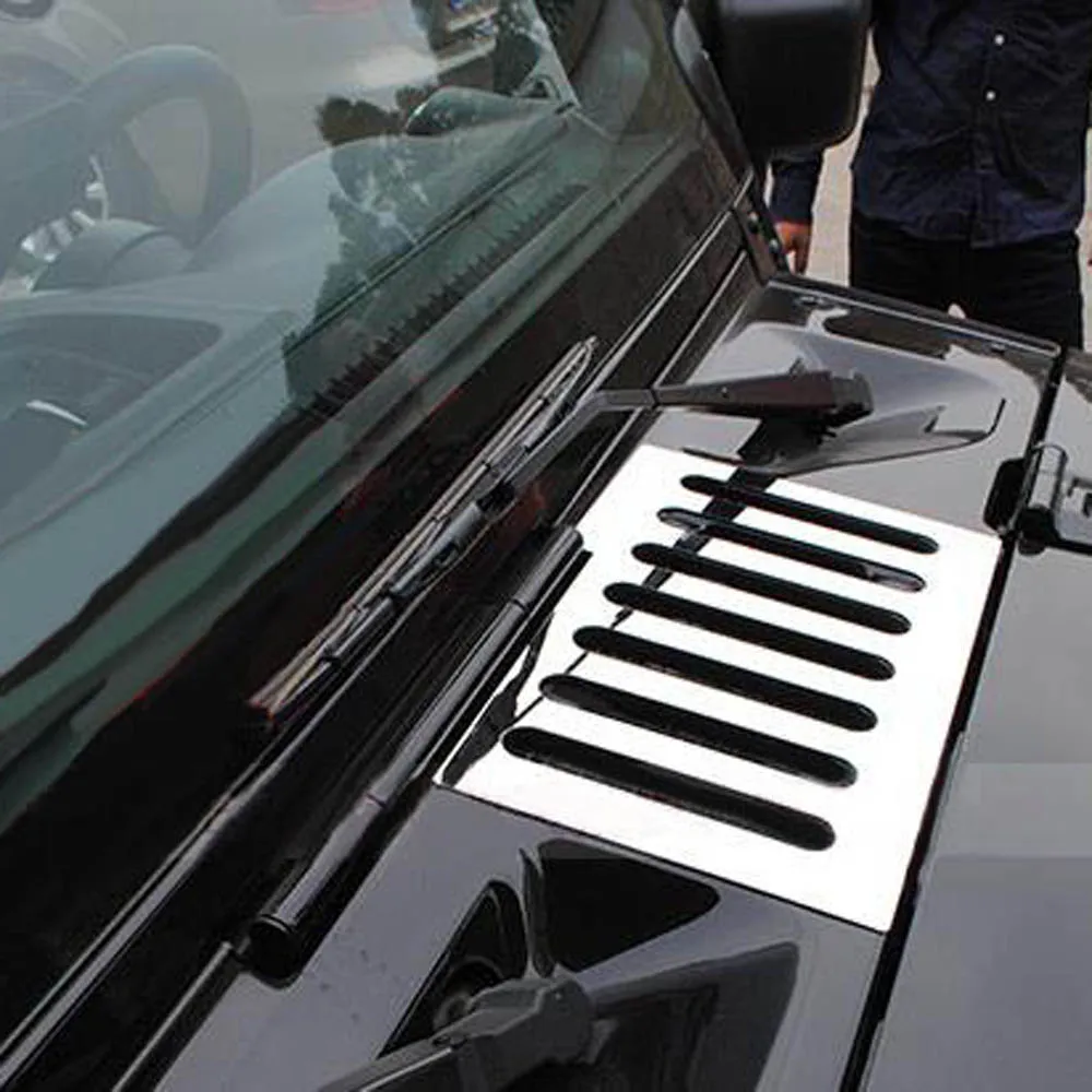 

Engine hood air flow intake vents grille sticker cover trim for jeep wrangler Bug Shields styling Accessories
