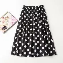 Новое поступление, Весенняя Милая замшевая плиссированная юбка в горошек, Faldas Largas Elegantes, 4 цвета, одежда