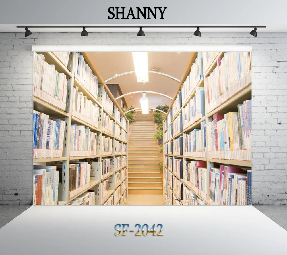 

SHANNY Vinyl Custom Photography Backdrops Prop Bookshelf Library theme Photo Studio Background SYO-2042