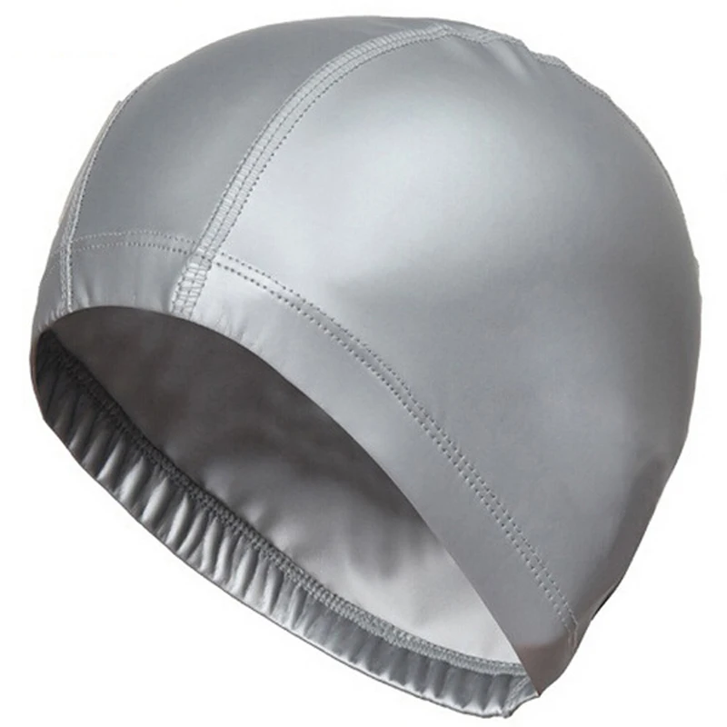 Waterproof PU Fabric Swimming Cap for Adults - Ear Protection and Extra Coverage for Long Hair