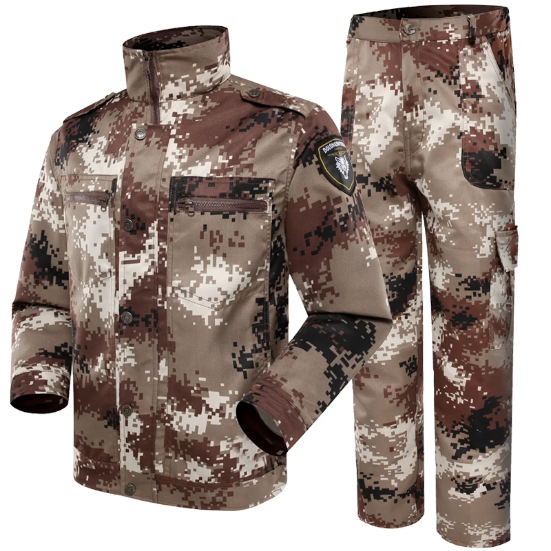

Desert Hunting Camouflag Sets Men Military Uniform Men's Tactical Jacket Suits Army Combat Training Uniform Sports Hiking Suits