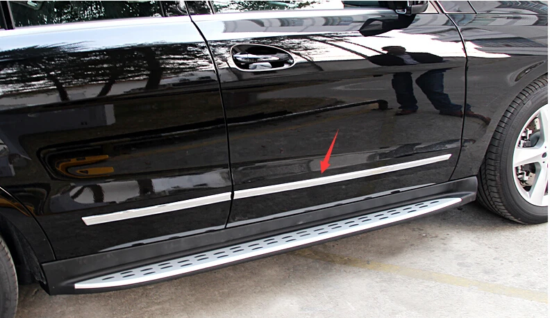 US $111.25 ABS Chrome Side Door Molding Trim Decoration For Mercedes Benz ML 2012 2013 2014 2015 Accessories Car Styling