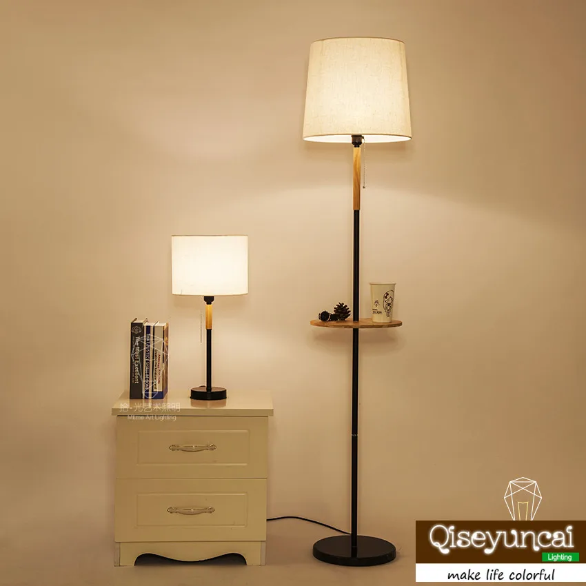 Moderna e Minimalista Lâmpada de Assoalho Qiseyuncai Nova Moda Quente Americano Sala Estar Quarto Estudo Cama Madeira Maciça Candeeiro Mesa 2020 6 Qiseyuncai 2018 nova moda moderna e minimalista