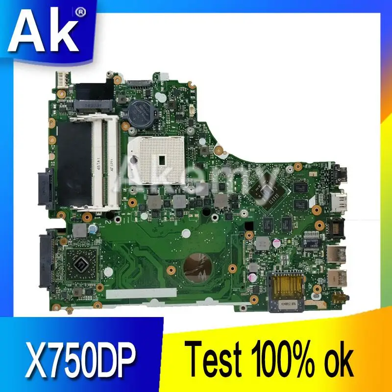 AK K550D X750DP материнская плата для ноутбука For Asus X550DP K550DP X550D K550 X550 тестовая