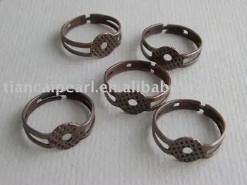 

Antique copper ring base blank adjustable ring findings 18mm Jewelry Findings Accessories Fittings Components
