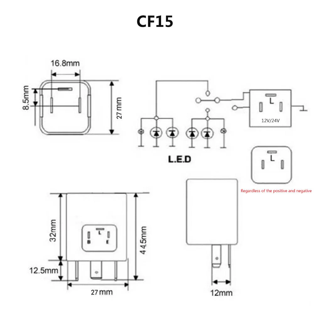 3 Pin CF15 JL-02 электронный автомобильный проблесковый маячок реле для фиксации светодиодный светильник сигнал поворота Hyper Flash мигающий светильник