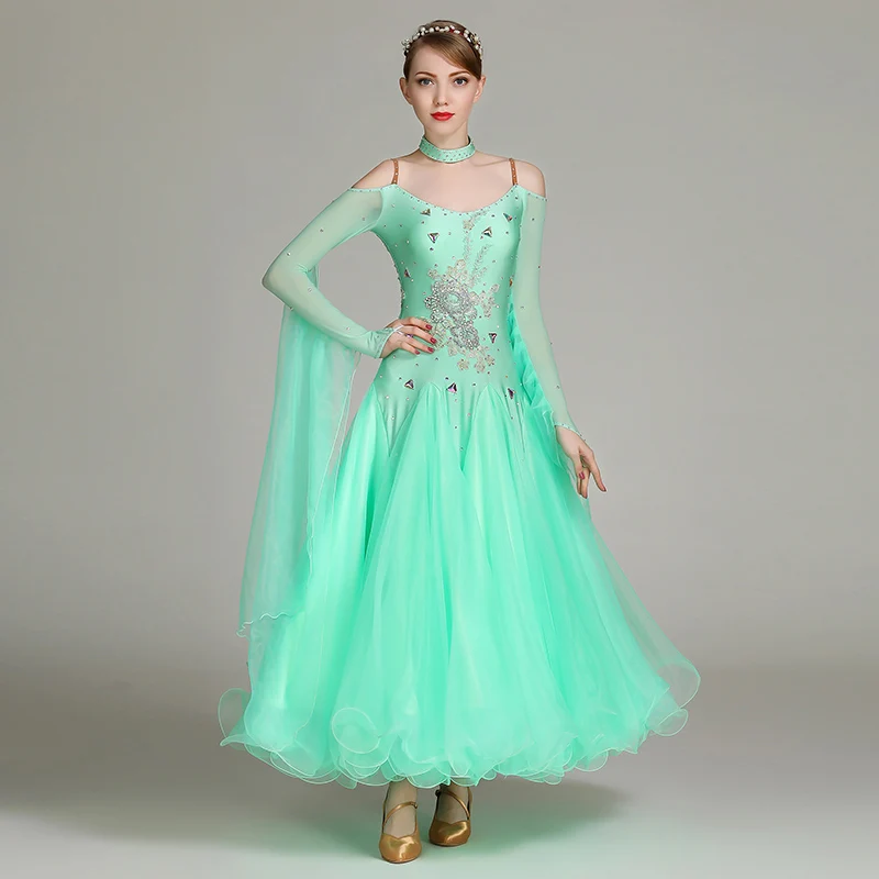 

green ballroom dance competition dress fringe dance wear ballroom waltz dress rumba costumes ballroom dancing dress foxtrot