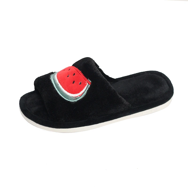 

2018 Winter New Cotton Slippers Fruit Pattern Flat Non-slip Warm Slippers Zapatos De Mujer Cotton Slippers