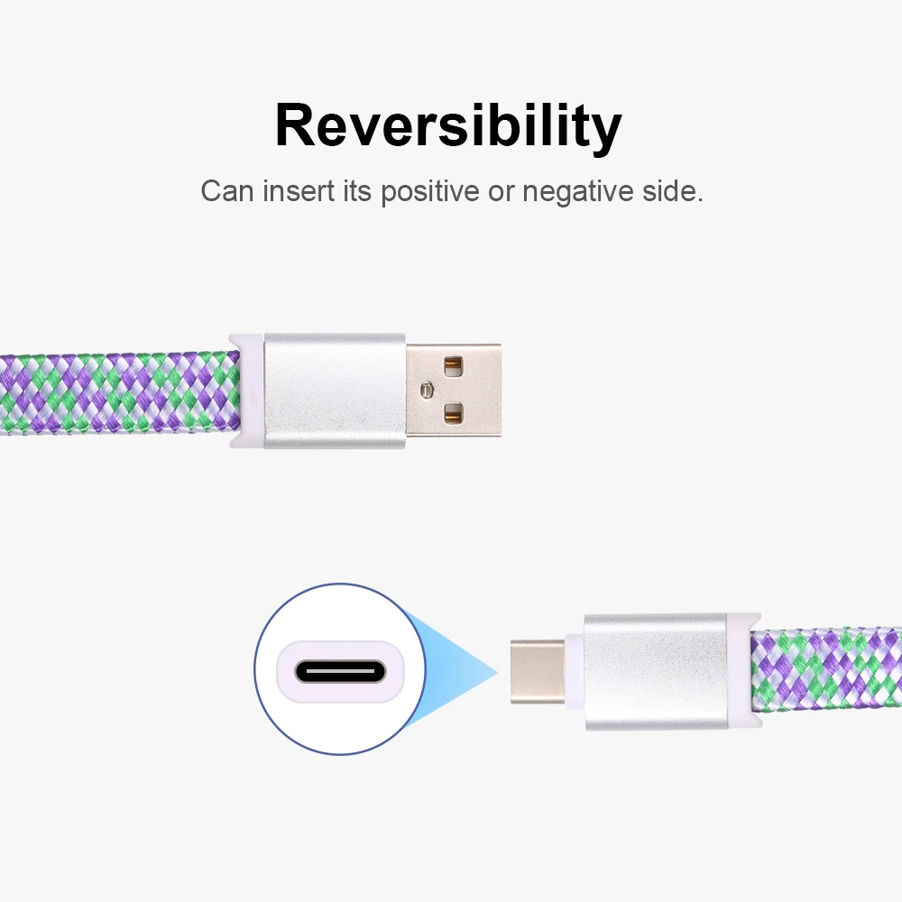 Плетеный кабель USB Type C плоский для зарядки и передачи данных 1 м Samsung