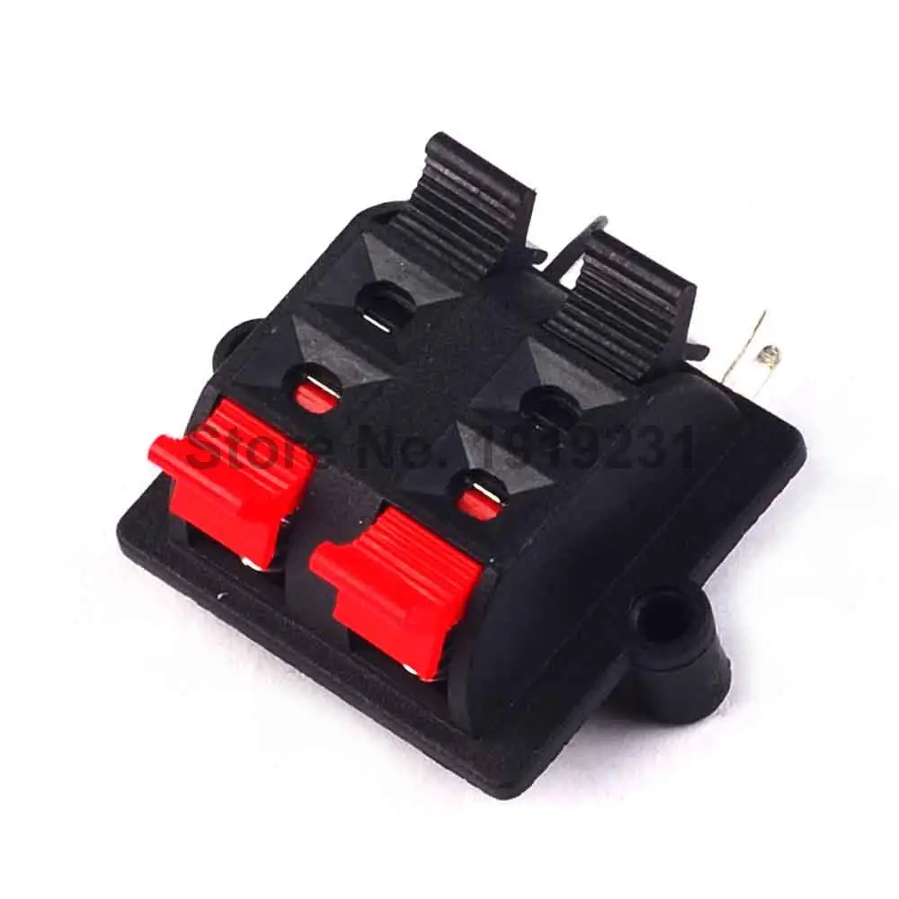 

5PCS Double Row 4 Positions (side/curved foot) Connector Terminal Push in Jack Spring Load Audio Speaker Terminals