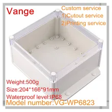 1 шт./лот Прозрачная крышка водонепроницаемый IP68, изготовленные из АБС-пластика, коробки 204*166*91 мм настенный для запуска оборудование