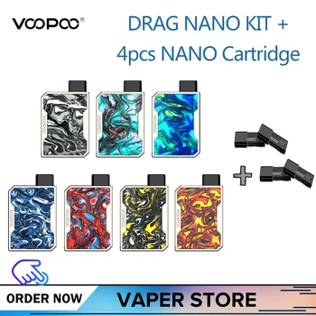 

Original Voopoo Drag Nano Kit With 4Pcs 1ml 1.8ohm Cartridge 750mAh Drag Nano Vape Mod Electronic CigarettePod