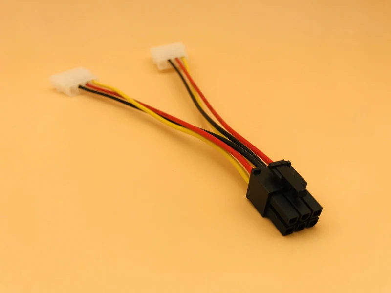 5pcs Dual 4 Pin to 6 Pin Molex PCI-E External Graphics Card Power Cable Converter Adapter High Quality for BTC Miner Mining