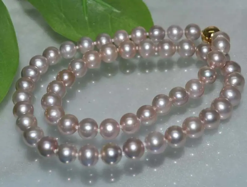 

Free shipping hot sale Women Bridal Wedding Jewelry >>Natural Rainbow Lavender 8mm round cultured Pearl Necklace J9352