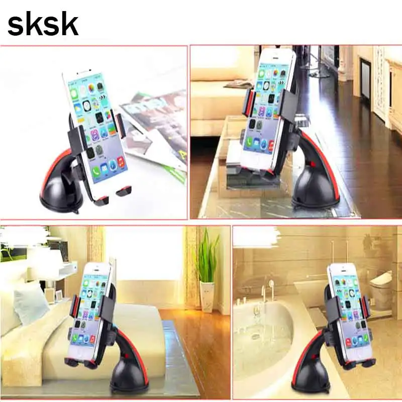 SKSK Автомобильный держатель для телефона крепление на лобовое стекло присоска для iPhone 6S 7 8 Plus X samsung смартфонов поддержка gps приборной панели крепление