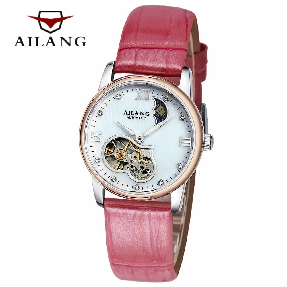 

Famous Luxury brand Skeleton Women automatic Mechanical Watch Rose Gold Lady Wrist watch Tourbillon Watch Relogio Feminino