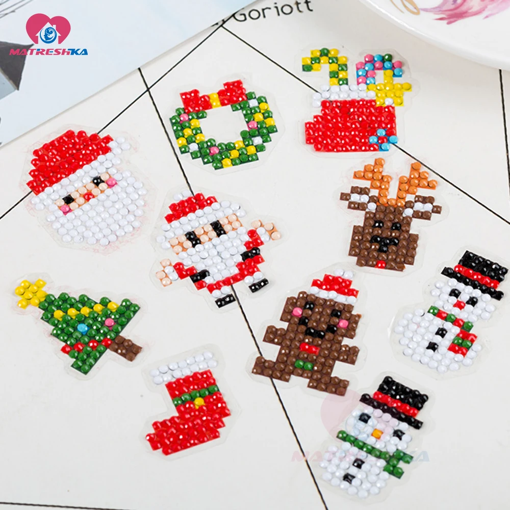 

DIY Patterns Diamond Embroidery 5D Diamond Painting For Children Round Diamond Crafts Double Sided Sticker Christmas Decoration