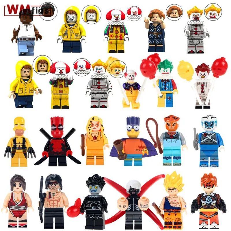 

Single Wild Deadppol Wolverine Joker Pennywise Thunder Cat Pantro Cheetara Cartoon Robocop Building Blocks Toys for Children