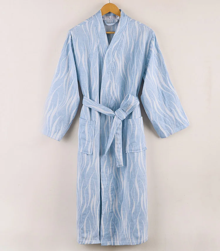 Хлопок, банный халат, женский халат, одноцветная двухслойная марлевая одежда для сна, домашний халат, пеньюар ночная сорочка, халаты для влюбленных