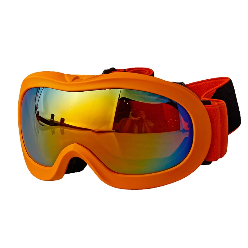 Детские лыжные очки для катания на снегу, сноуборде, снегоходах, коньках, для мальчиков и девочек, для малышей, для детей младшего возраста, противотуманные, с защитой от ультрафиолета, OTG, более Glasse - Цвет: Mtte orangea