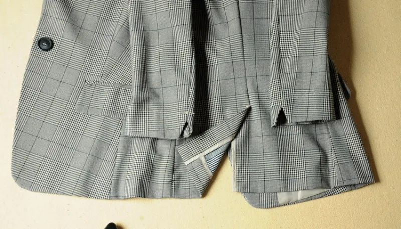 Модные женские офисные Клетчатый костюм Slim Fit весна 2 шт. Blazer брюки костюмы Винтаж Бизнес работы комплект одежды ансамбль женский