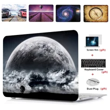 4в1 Жесткий Чехол для ноутбука с принтом+ чехол для клавиатуры+ пленка для экрана для Apple Macbook Air Pro retina Touch Bar& ID 11 12 13 15 дюймов