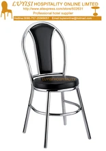 Stainless steel polished dining chair,upholstered PU seat,quick shipment