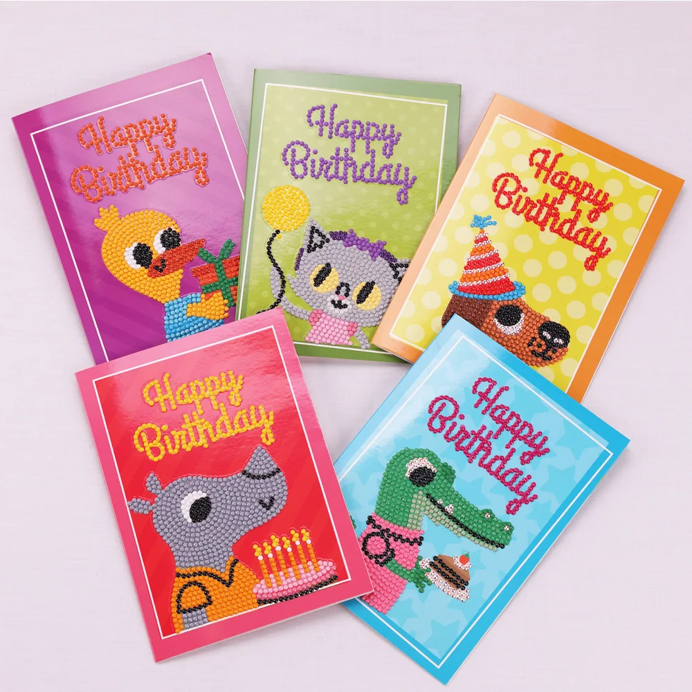 

Moge 5D diy diamond painting card set diamond painting birthday card diamond embroidery invitation card diamond painting cards
