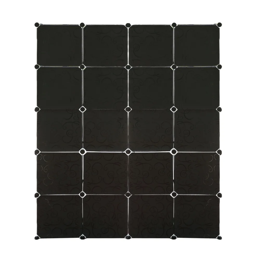 

(Ship From DE)20 Lattice DIY Assembled Wardrobe Simple Wardrobe Hanging Clothes Storage Cabinet Baby Wardrobe Home Furniture