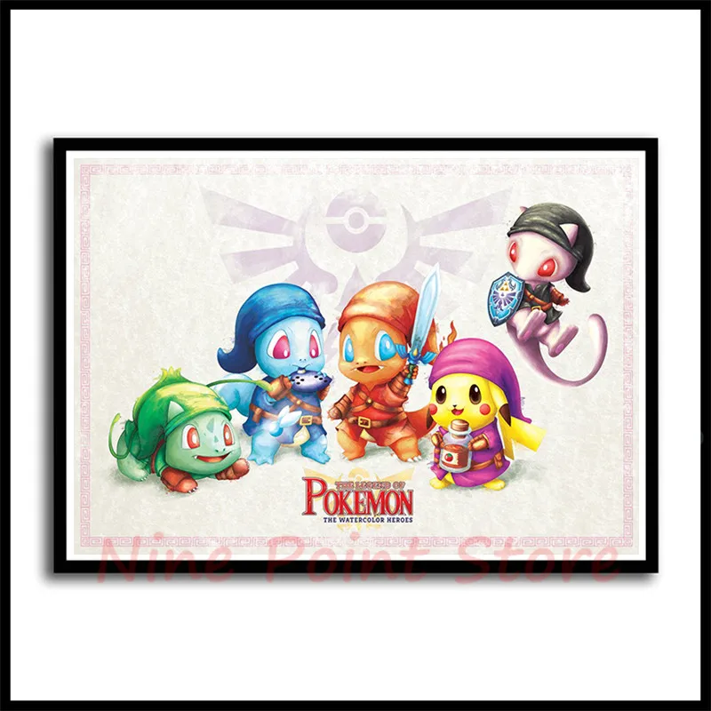 Pokemon бумага с покрытием постер печать Pocket Monster Аниме Картина для гостиной украшение стены бескаркасные - Цвет: Шоколад