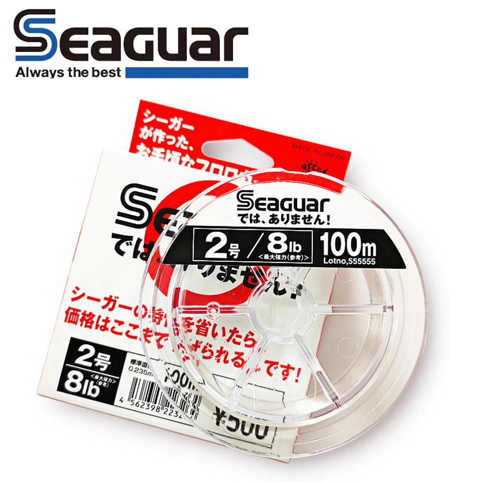 SEAGUAR белая этикетка оригинальная леска 4LB-20LB Фторуглеродные Лески 100 м