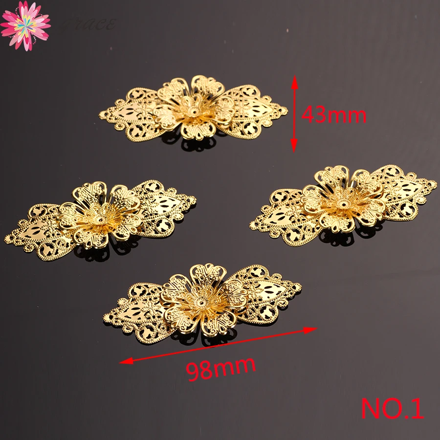 5pc/lots Big Connectors Metal Filigree Wrap Flowers Wings Butterfly Peacock Gold Plated For Jewelry Making Diy Crafts Decoration | Украшения