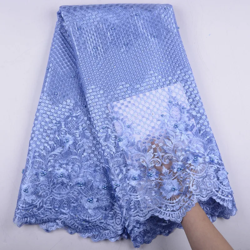 

Fashion African Lace Fabric French Lace Fabrics High Quality Nigerian Net Lace Fabric Mesh Tulle Lace Milk Silk Materials S1518